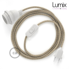 Lampe baladeuse câble textile en Lin souple couleur naturelle