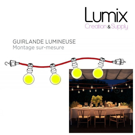 Guirlande lumineuse sur-mesure pour l'intérieur ou l'extérieur