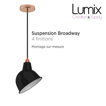 Suspension Broadway en métal émail noir
