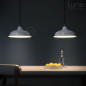 Suspension Bistrot métal revêtement extérieur émail blanc Suspension Bistrot métal revêtement extérieur émail blanc