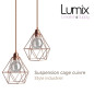 Lampe suspendue cage cuivre XXL forme diamant Lampe suspendue cage cuivre XXL forme diamant