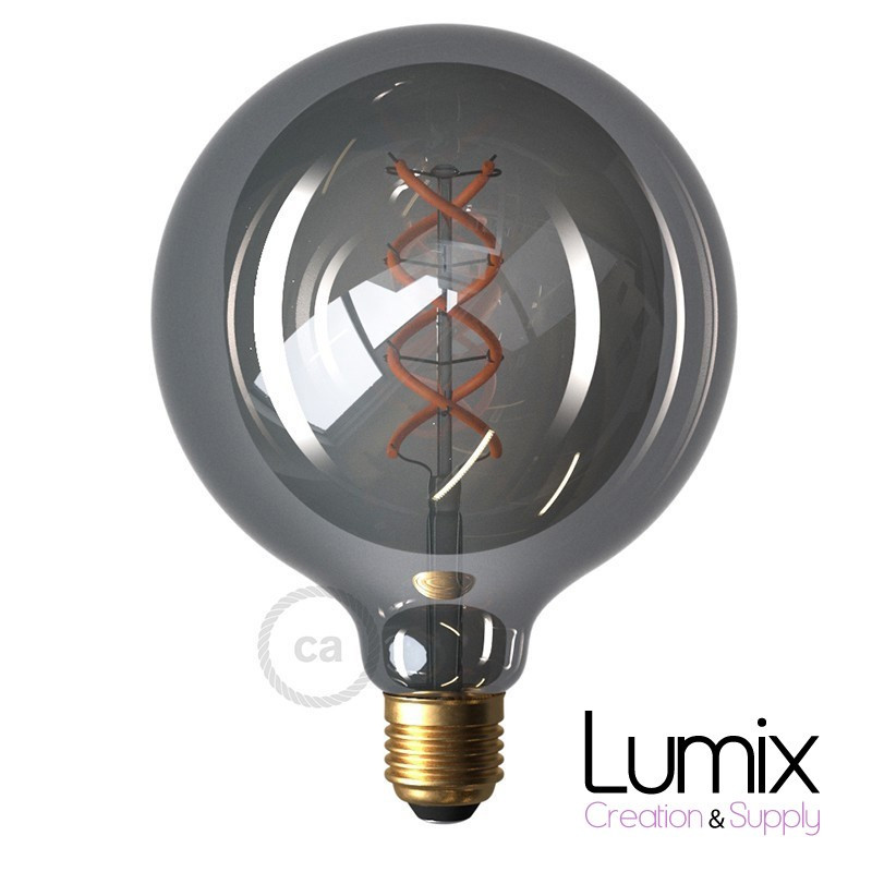 Ampoule gros Globe smoky à filament LED - 5 W / 220 Volts - G125 Ampoule gros Globe smoky à filament LED - 5 W / 220 Volts - G125