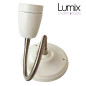 Lampe Porcelaine blanche en plafonnier ou en applique murale - avec gaine flexible