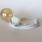 Lampe baladeuse à douille silicone blanche et câble textile blanc effet soie Lampe baladeuse à douille silicone blanche et câble textile blanc effet soie