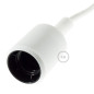 Lampe baladeuse à douille silicone blanche et câble textile blanc effet soie Lampe baladeuse à douille silicone blanche et câble textile blanc effet soie
