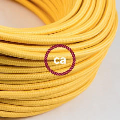 Lampe baladeuse à douille silicone jaune et câble textile jaune effet soie