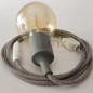 Lampe baladeuse à douille silicone grise et câble textile lin gris Lampe baladeuse à douille silicone grise et câble textile lin gris