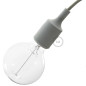 Lampe baladeuse à douille silicone grise et câble textile lin gris Lampe baladeuse à douille silicone grise et câble textile lin gris