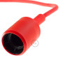 Lampe baladeuse à douille silicone rouge et câble textile rouge Lampe baladeuse à douille silicone rouge et câble textile rouge
