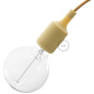 Lampe baladeuse à douille silicone noisette et câble textile whiskey