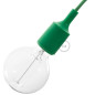 Lampe baladeuse à douille silicone verte et câble textile vert foncé