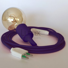 Lampe baladeuse à douille silicone verte et câble textile vert foncé