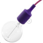 Lampe baladeuse à douille violette et câble textile violet