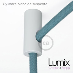 Suspension DISCUS Saphir disque métal peint blanc et verni