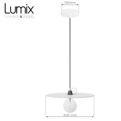 Suspension DISCUS UV disque métal peint blanc et verni