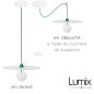 Suspension DISCUS Émeraude disque métal peint blanc et verni