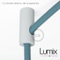 Suspension DISCUS Émeraude disque métal peint blanc et verni