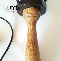 Lampe baladeuse manche bois douille E27