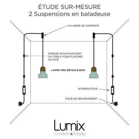 COMMANDE PRIVÉE - 2 SUSPENSIONS EN BALADEUSE