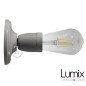 Lampe applique porcelaine grise en plafonnier ou en applique murale