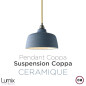 Suspension céramique forme cloche Bleu de Cobalt fait main