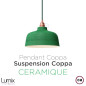 Suspension céramique COPPA forme cloche Vert feuille fait main
