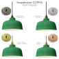 Suspension céramique COPPA forme cloche Vert feuille fait main