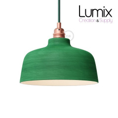 Suspension COPPA forme cloche en céramique Vert feuille fait main