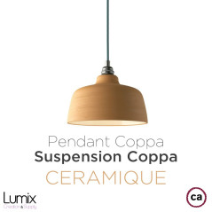 Suspension céramique forme cloche couleur Sable fait main