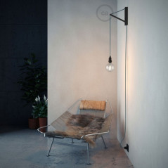 Système de fixation au mur réglable en bois pour lampe baladeuse