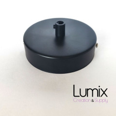 Rosace plafond métal NOIRE 1 sortie pour raccordement électrique