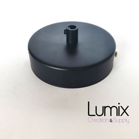 Rosace plafond métal NOIRE 1 sortie pour raccordement électrique