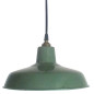 Ancienne suspension émaillée de couleur verte type industriel