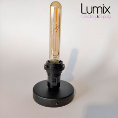Lampe plafonnier ou en applique murale - Métal et douille bakélite Noir