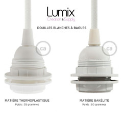 douilles à bagues blanches thermoplastique et bakélite