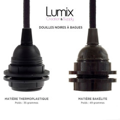 douilles noires à bagues thermoplastique et bakélite