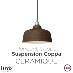 Suspension céramique COPPA forme cloche couleur Rouille fait main