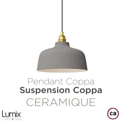 Suspension céramique COPPA forme cloche couleur effet ciment fait main