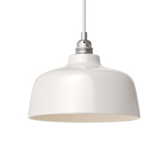 Suspension COPPA forme cloche en céramique blanche fait main