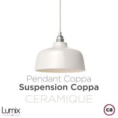 Suspension céramique blanche COPPA forme cloche fait main