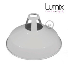Abat-jour Harbour diamètre 30 cm métal revêtement en émail blanc et intérieur blanc