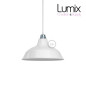 Abat-jour Bistrot métal diamètre 30 cm revêtement en émail blanc et intérieur blanc