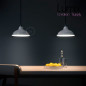 Abat-jour Bistrot métal diamètre 30 cm revêtement en émail blanc et intérieur blanc