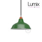 Abat-jour Bistrot diamètre 30 cm métal revêtement en émail vert et intérieur blanc Abat-jour Bistrot diamètre 30 cm métal revêtement en émail vert et intérieur blanc