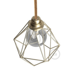 Abat-jour cage métal style diamant métal noir