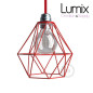 Abat-jour cage métal style diamant métal rouge Abat-jour cage métal style diamant métal rouge