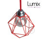 Abat-jour cage métal style diamant métal rouge Abat-jour cage métal style diamant métal rouge