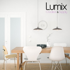Abat-jour en céramique motif ciment et intérieur blanc