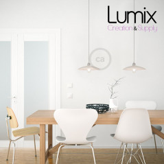 Abat-jour en céramique effet rouille et intérieur blanc