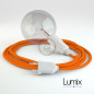 Lampe baladeuse câble textile ORANGE, douille thermoplastique avec interrupteur intégré Lampe baladeuse câble textile ORANGE, douille thermoplastique avec interrupteur intégré